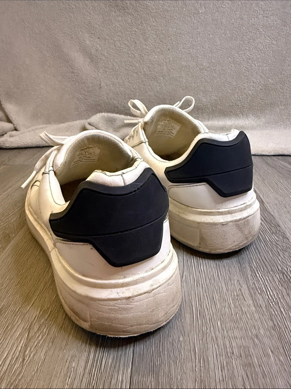 Zara White Leather Lace-Up Sneakers - size 42